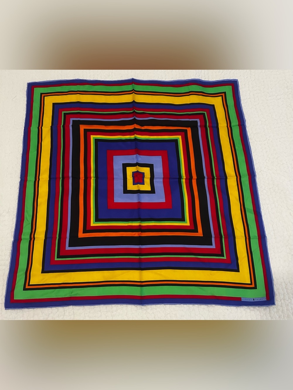 Audrey Talbot Colorful Square Silk Scarf “34